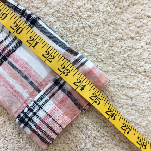 Maurices Shirt Womens Size XXL Tunic Button Up Plaid Pink Black White - Picture 12 of 12